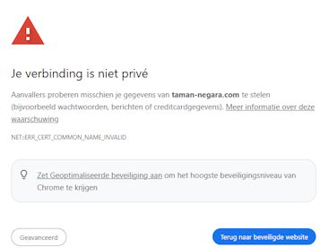 Warnung: Ihre Verbindung ist nicht sicher