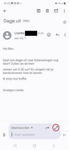 Schnellantwort-Funktion in der Gmail-App