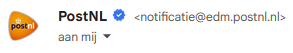 Beispiel für blaues Häkchen in Gmail