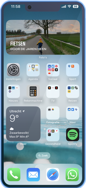 Foto- und Wetter-Widget auf dem Startbildschirm