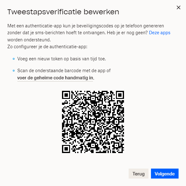 Zweistufige Authentifizierung mit Authentifikations-App bei Dropbox