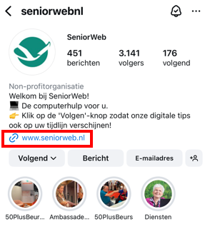 Link in Bio auf Instagram