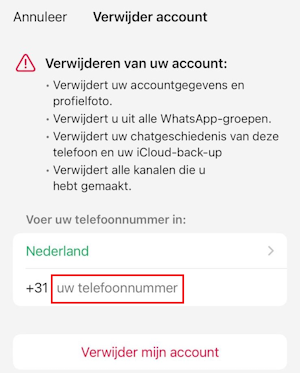 WhatsApp Konto löschen auf iPhone