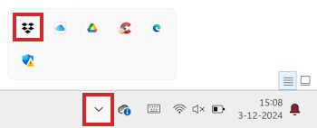 Dropbox-Symbol in der Windows-Taskleiste