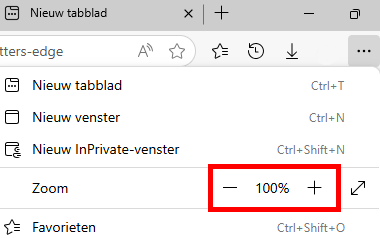 Zoom-Funktion in Microsoft Edge