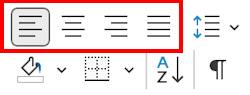 Textausrichtung in Word