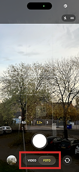 Übersicht der Kameramodi in der iPhone Kamera-App
